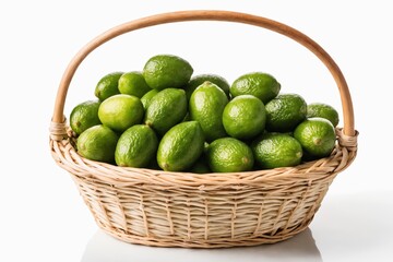 Wicker basket overflowing with fresh limes