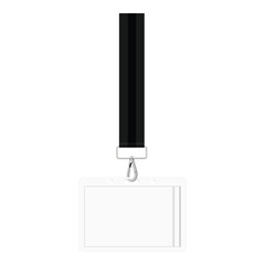 Lanyard with id card isolated on white background