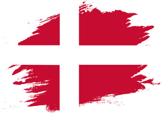 Grunge Brush On Flag Of Denmark