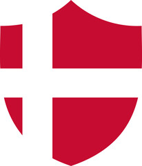 Shield Icon of Denmark Flag