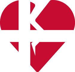 Denmark Flag On Broken Heart Icon