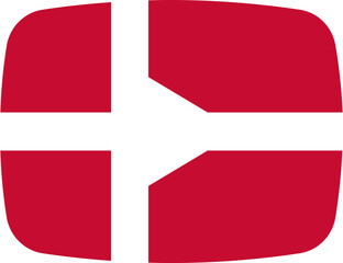 Obraz premium Denmark Flag on video player icon
