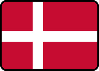 Obraz premium Denmark Flag Rounded Rectangle Icon