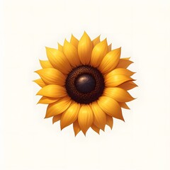 Sunflower Isolated on White Background: