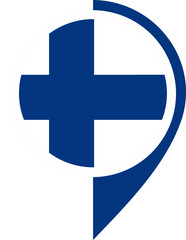 Obraz premium Map Icon Inside Finland Flag