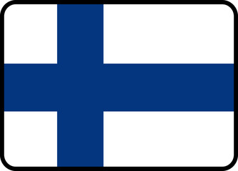 Obraz premium Finland Flag Rounded Rectangle Icon
