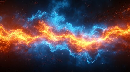 Bright abstract explosion with sharp edges and neon blue lighting futuristic background