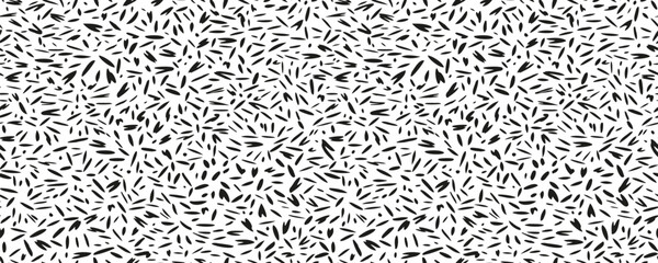 Black and white seamless pattern with vector hand drawn spotted. Abstract organic shapes, drops, spots, circles, dots, snowflakes. Minimalist painted texture for plain print