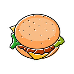 burger fast food color icon vector. burger fast food sign. isolated symbol illustration