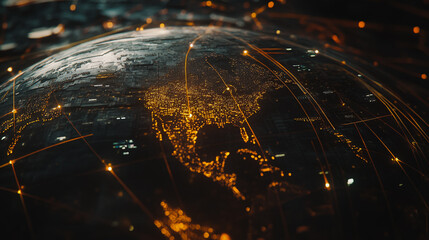 Abstract business Financial charts show a significant increase in profits in the stock market.This is driven by higher interest rates and continued growth. In the innovation world network of financial