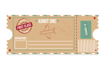 vintage travel ticket design
