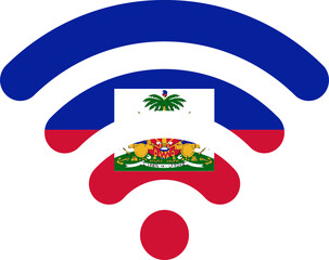 Haiti Flag On Wifi Icon