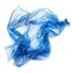 abstract blue smoke White Background Generative AI.