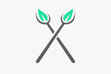 Cross leaf spear logo vector