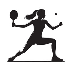 table tennis silhouette vector illustration