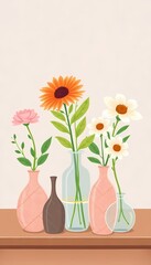 Fototapeta premium Collection of vases for flowers and plants