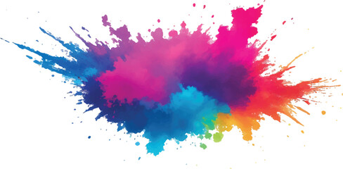 Multicolor powder explosion on White background. Colored cloud. Colorful dust explode. Paint Holi. colorful rainbow Holi paint color powder explosion with bright colors isolated white background.	