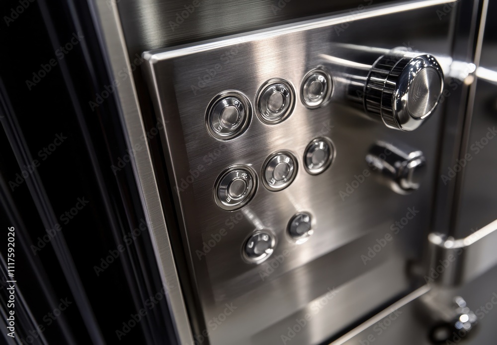 Aufkleber modern steel safe lock with numeric keypad and security features for home and office use, providing 