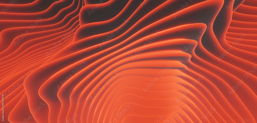 Poster abstract red background curved pattern in design 3d render