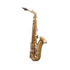 Naklejka premium Gold Alto Saxophone Musical Instrument | Musical Instruments