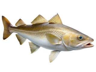 Obraz premium Cod Fish swiming isolated on a transparent background