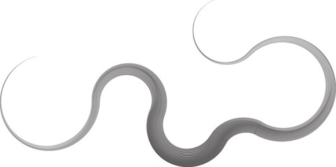 Obraz premium Decorative swirl of line. Intertwined curved lines .Abstract flow linear fluid shapes .Curly design element. Music sound wave . Swirl calligraphic flourish divider ornament design. Curve lines Vector 