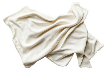 White textured fabric cloth crumpled on a surface