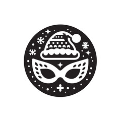 Christmas eye mask icon vector symbol illustration