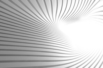 Naklejka premium Abstract curved lines forming a futuristic tunnel with light at the end. 3d render