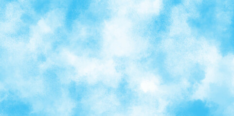 Abstract natural and shiny beautiful light blue cloudy sky, light sky or ocean blue watercolor abstract background, natural cloudy watercolor abstract painting background.