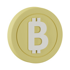 3d icon of gold bitcoin isolated on background