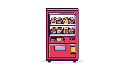 Vending machine with snacks 2D logo on a white background