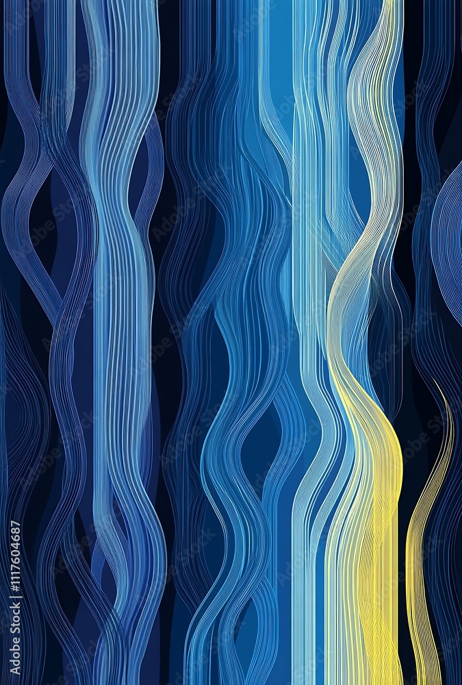 Poster diagonal lines in varying thicknesses, blending dark and light shades of grey to create a dynamic, c
