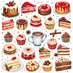 pattern with cakes
