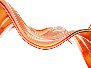 Abstract orange smooth wave design for contemporary decor and digital art. 3d render