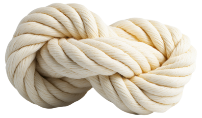 PNG Beige rope tied in a decorative complex knot