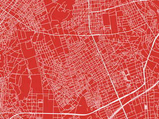 Fototapeta premium Christmas Map of Minamirinkan, Japan in Snowy White on Festive Red Background.