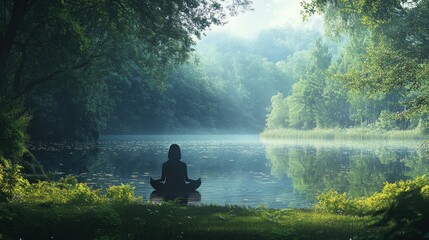 Serene Lakeside Meditation: A Tranquil Escape into Nature's Embrace