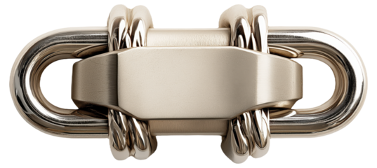 PNG Metal bracelet clasp with interlocking design