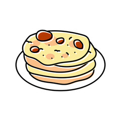 naan bread indian cuisine color icon vector. naan bread indian cuisine sign. isolated symbol illustration