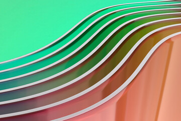 Colorful abstract wave patterns for modern design inspiration. 3d render