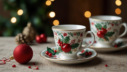 Fototapeta premium Tea Cup and mug for chirstmas 