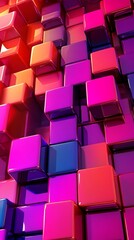 Obraz premium Abstract Cubes Floating in a Vibrant Gradient Background