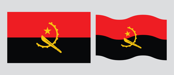 The National Flag of the Republic of Angola. Angola patriotic symbol with official colors. perfect design for web or mobile app.