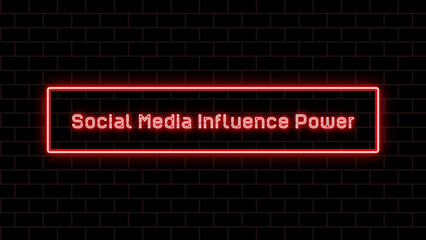 Social Media Influence Power のネオン文字イラスト