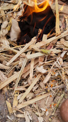 close up of fire
