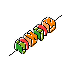 paneer tikka indian cuisine color icon vector. paneer tikka indian cuisine sign. isolated symbol illustration