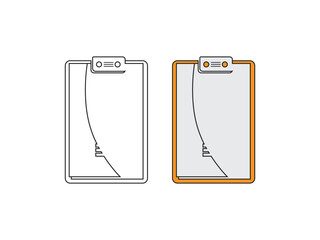 Clipboard with 2 different colors in a white sheet of paper vector illustration