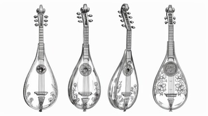 Fototapeta premium Traditional Thai Musical Instruments in Elegant Design