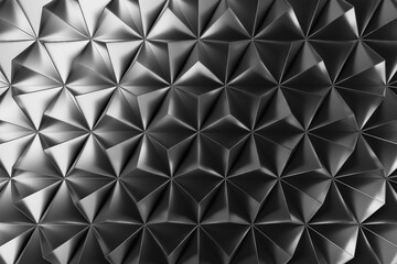 Obraz premium Geometric abstract pattern with metallic pyramid shapes. 3d render